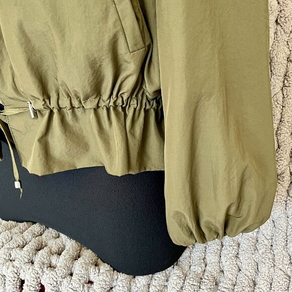 Zara Olive Green Cinched Jacket Size Medium - Picture 6 of 13